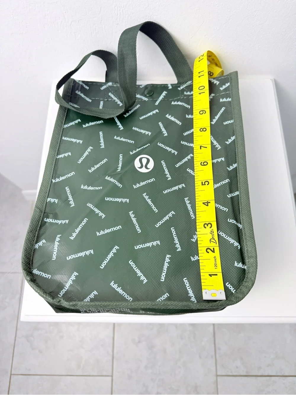 Lululemon Reusable Tote Bag Green Logo Shopping Gym Lunch Travel Bag